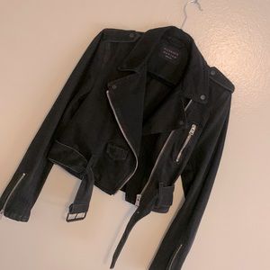 Balfern Cropped Denim Biker